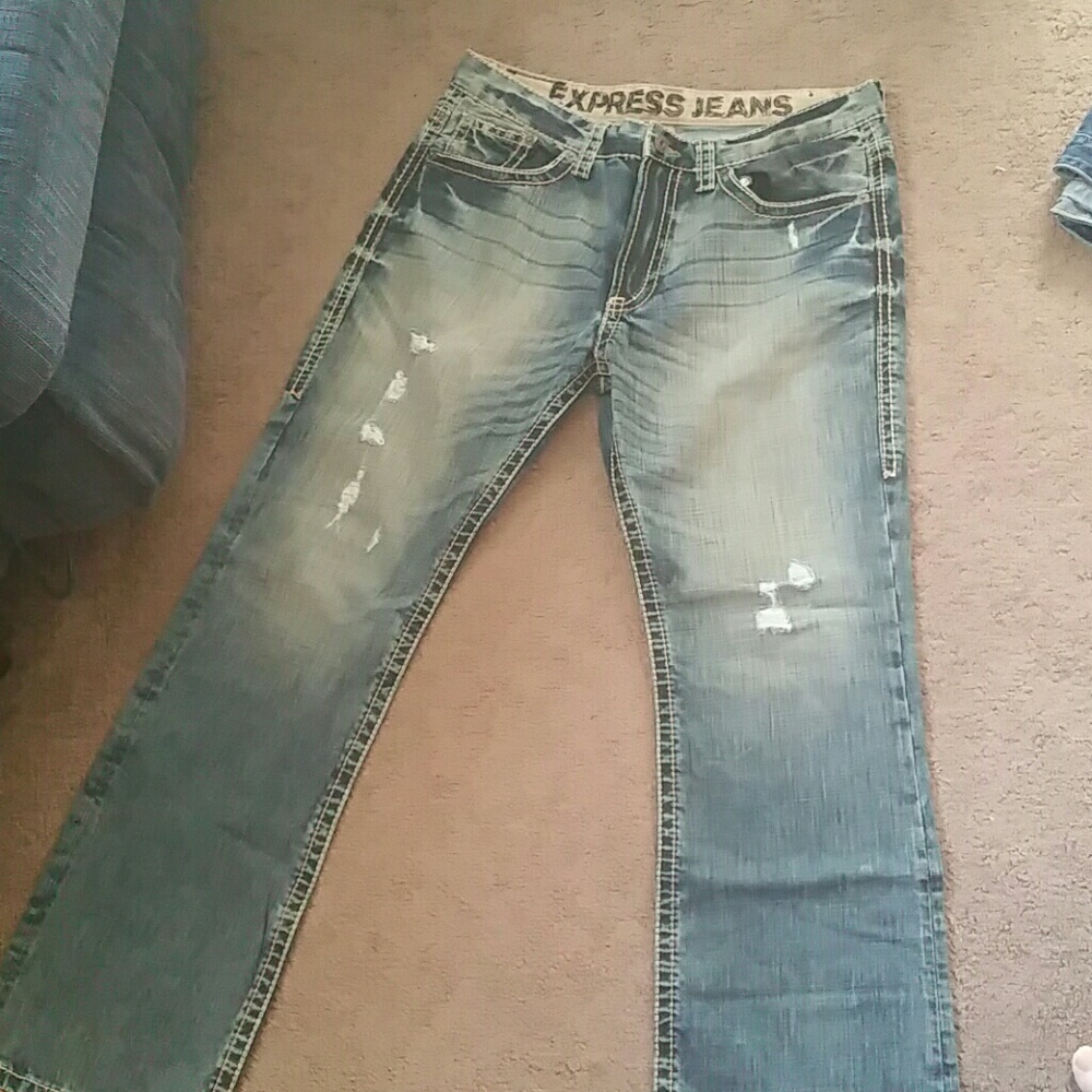 Express for Men loose low rise boot cut size 36×34